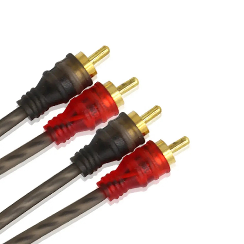 Cable de señal de audio Ofc 2 macho a 2 macho cable RCA de audio para coche amplificador conector RCA 0,5 m/1,2 m/2m/3m/5m cable RCA para coche