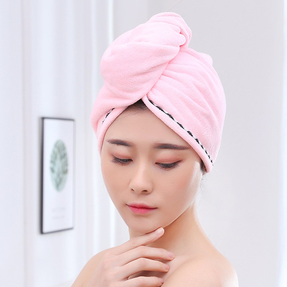 Cuffia per asciugare i capelli cuffia per doccia a triangolo assorbente ad acqua ad asciugatura rapida in microfibra cuffia per asciugare i capelli con cappello lungo in pizzo