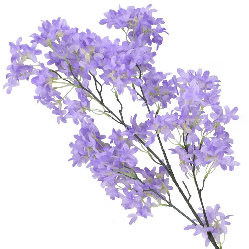 Flor Lila Artificial - Tallo Largo 100cm Flor Seda Flor Cerezo para Decoración Hogar Oficina Hotel Boda Fiesta