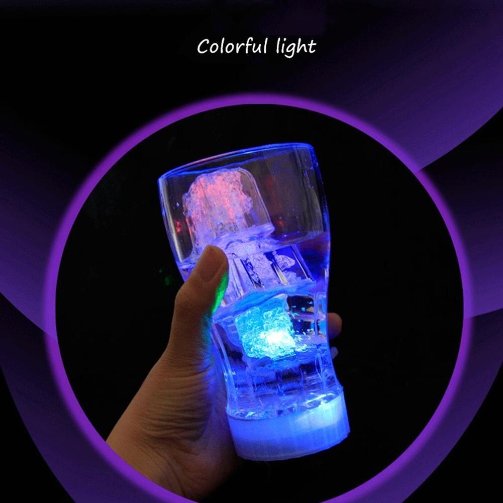 Cubitos de hielo LED de 12 piezas, Bola de brillante, luz Flash, vaso de Navidad, Bar, vino, suministros de neón, decoración para Festival y boda