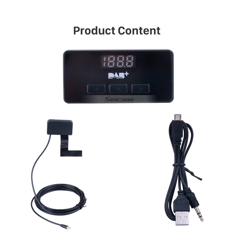 Seicane Car Stereo DAB+ Audio Receiver Radio Tuner Digital Radio with USB Interface RDS Function