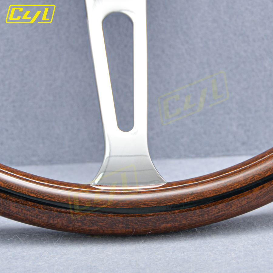 15 Zoll 380 mm Universal- retro Auto Holzfilm Lenkrad Klassisches Jahrgang Holz Sportlenkrad