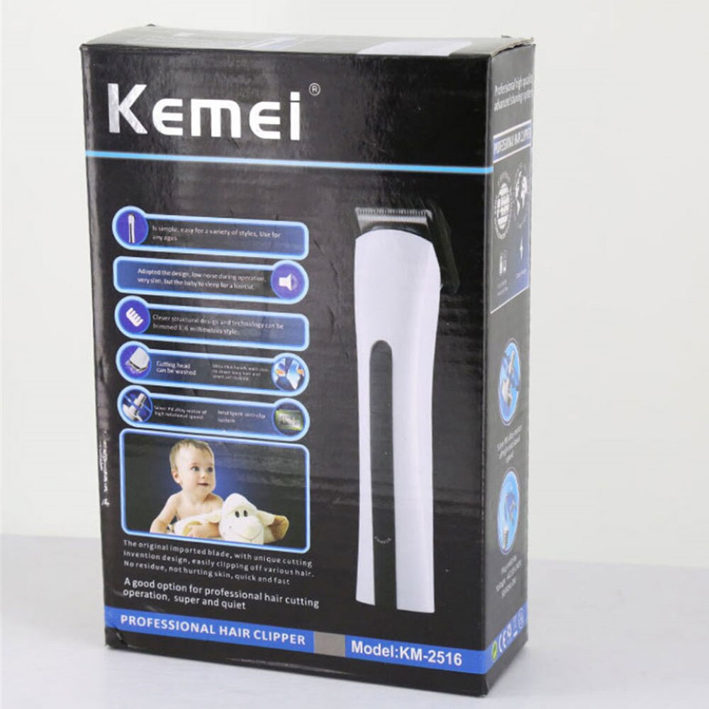 Kemei hair clipper hair trimmer cutting beard trimmer electric shaving machine rechargeable electric razor barber for man tool: Original box as gift