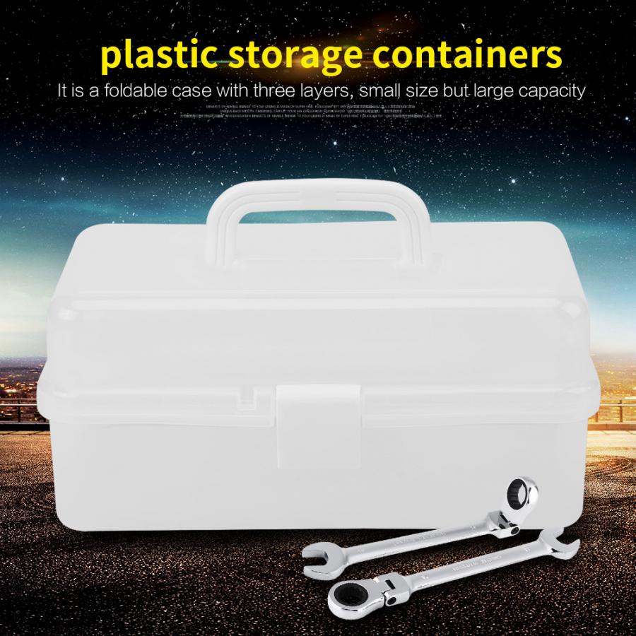 Thickened Foldable Three Layers Storage Box Tool Organizer Container Case with Handle Hardware electrician storage case Tool Box