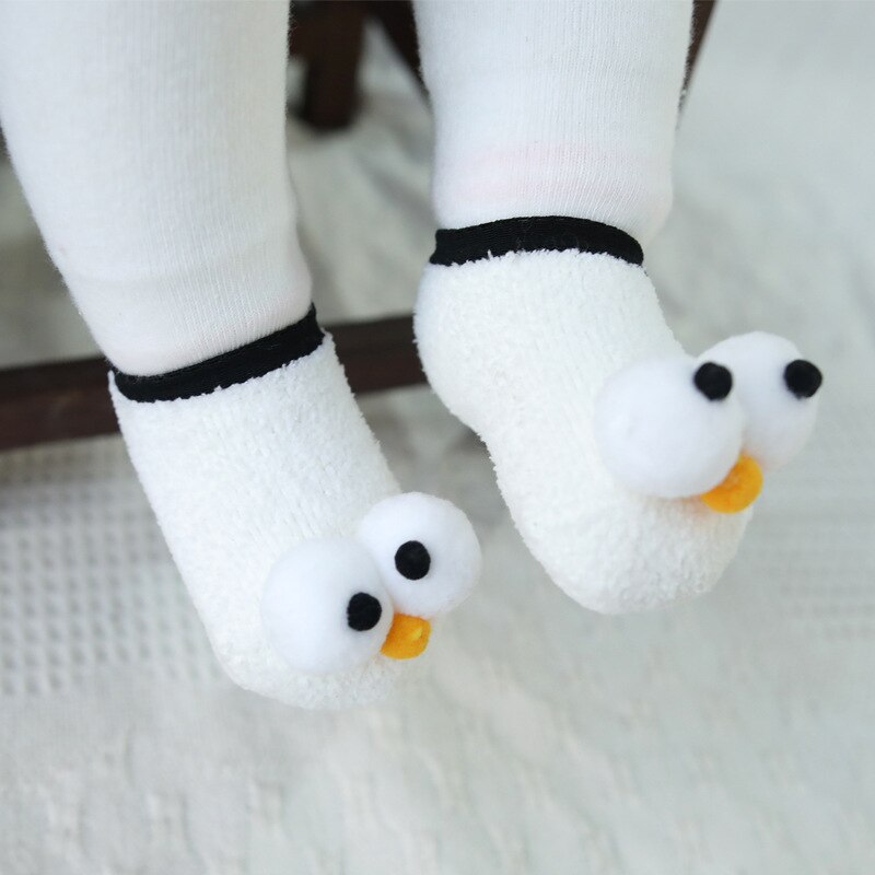 Bonitos calcetines de bebé con ojos grandes, suaves, antideslizantes, para primavera y otoño, bonitos calcetines infantiles, Cómodos calcetines para niños pequeños, adecuados para 0-3 años