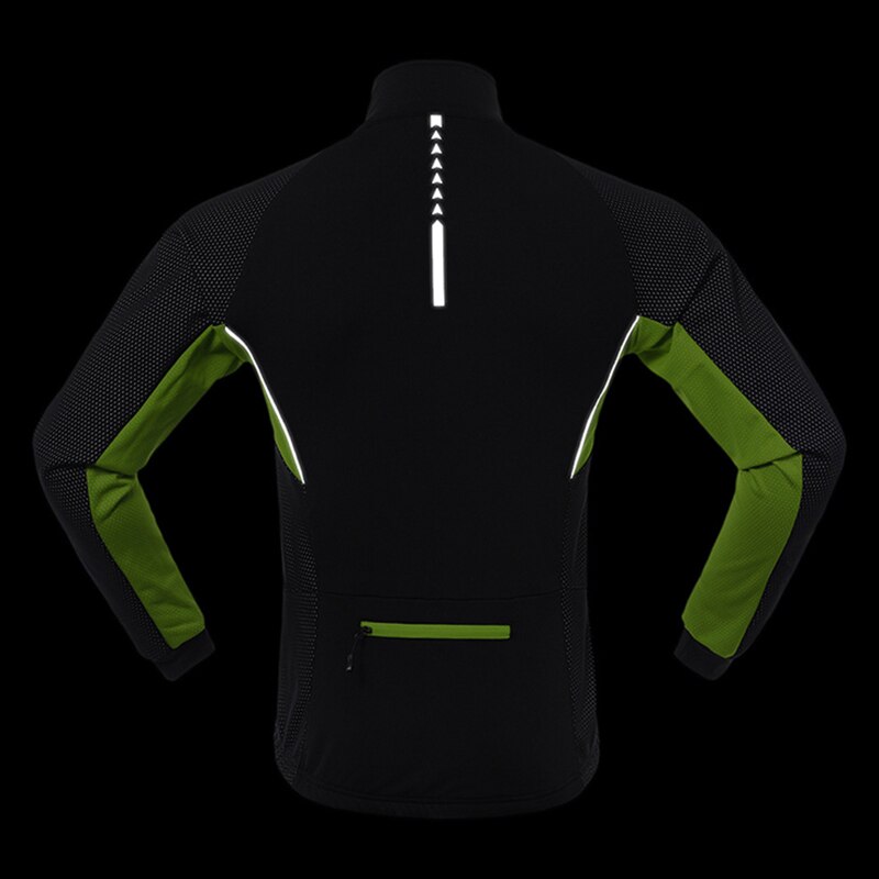 Arsuxeo winter warme fietsjas heren reflecterende fiets windjack mandarijn kraag winddicht mtb jas racefiets kleding