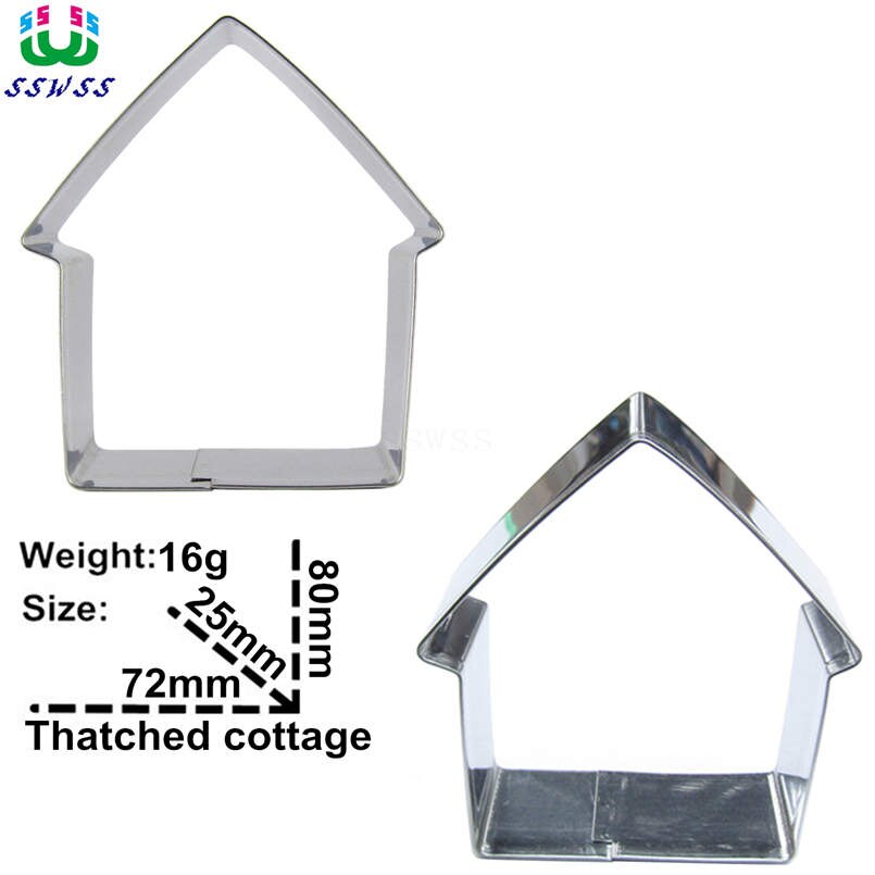 Directe Verkoop, Shabby Huis Vorm Cake Decorating Fondant Snijders Gereedschap, Architectuur Cake Cookie Biscuit Bakken Mallen