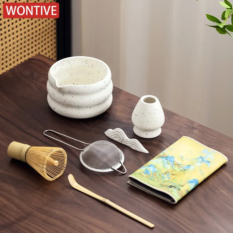 Batidor de té blanco Matcha, utensilios de té para ceremonia japonesa, herramienta de té Chasen de bambú, cepillo de té, exquisito Kit Matcha para juego de té, 1/2/4/6 Uds.