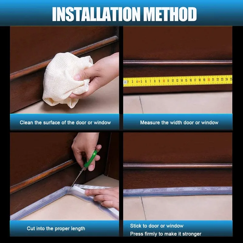 1M/5M Deur Bodem Afdichting Strip Weer Raam Rubberen Afdichting Tochtstrip Winddicht Stof Zelfklevende Deur voorruit Afdichtingstape