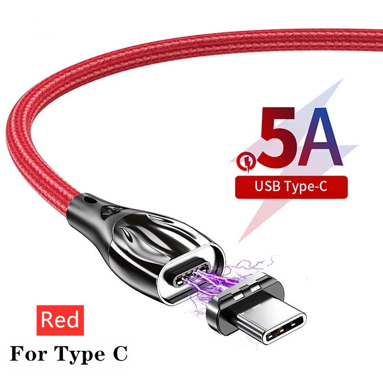 1m 1.5m magnetyczny kabel USB szybkie ładowanie dla kabla typu C magnetyczna ładowarka Hua wei nylonowy kabel tkany: czerwony / 1.5 m