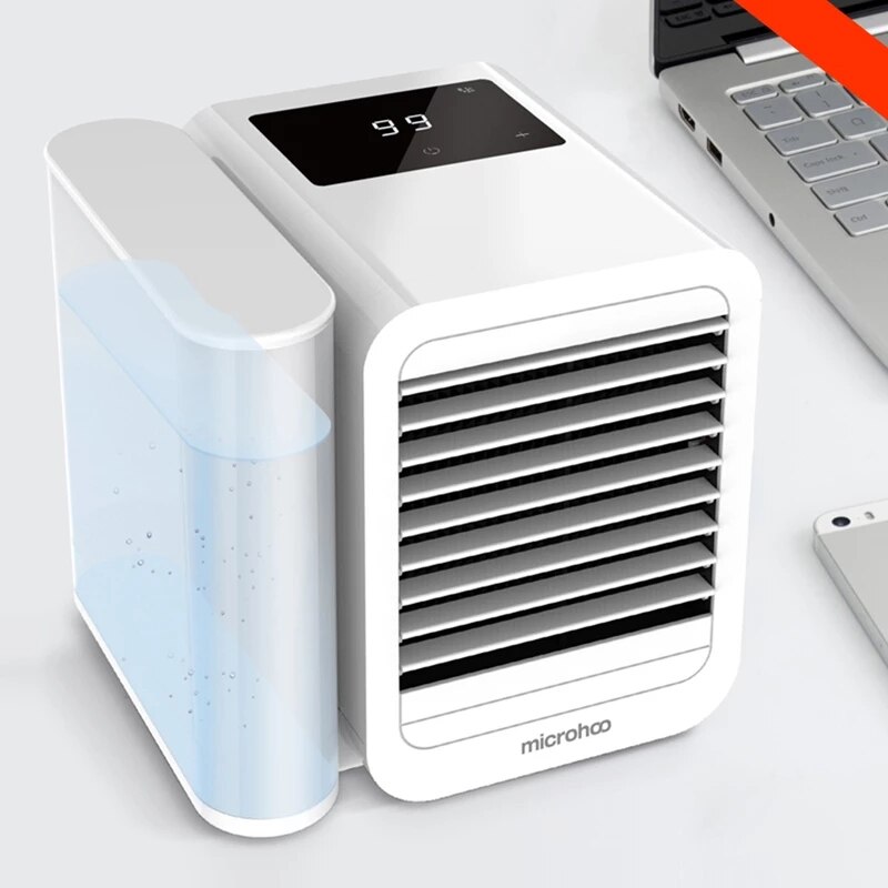 Microhoo Portable Air Conditioner Fan 1000ml Water Capacity Air Conditioner Touch-Screen 99-speed Adjustment Cooling Fan