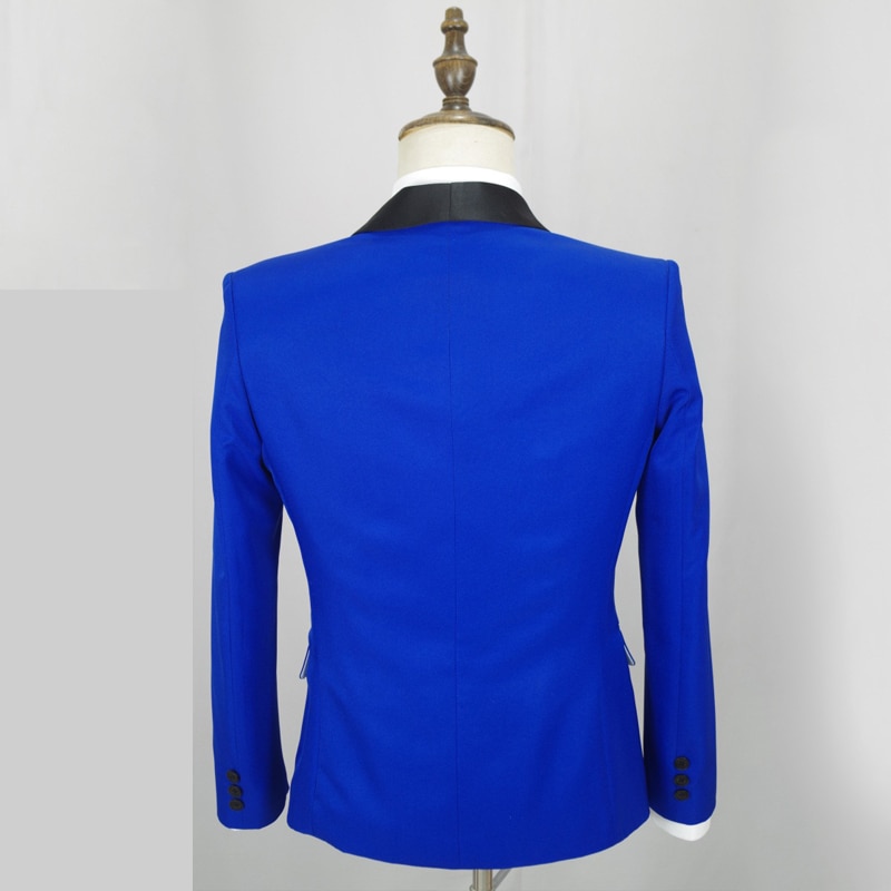 S-4XL Männer Anzüge königlich Blau Jacke Schlanke Männliche Sänger Kleidung Party Tragen GoGo tanzen Outfit Prom Anzug einstellen Bühne Kostüm VDB808