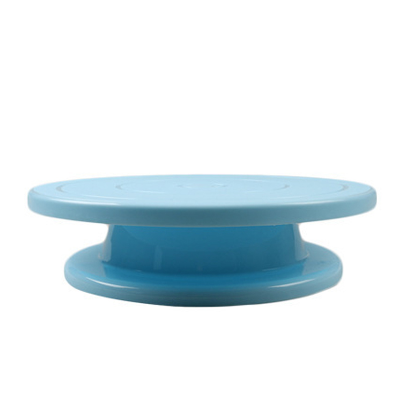 1PC Cake Decorating Rotary Table Kitchen Anti-skid Round Cake Stand Cake Plate Turntable Rotating Plastic DIY Pan Baking Tool: Blue
