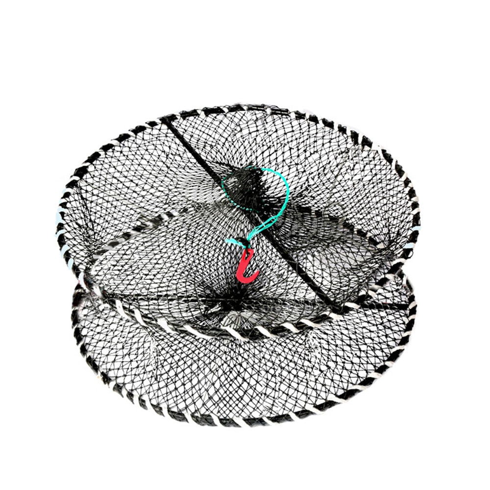 Filet de pêche en Nylon 3 trous, piège à poissons pliable en Nylon, crabe, piège à poissons, filet de pêche automatique renforcé