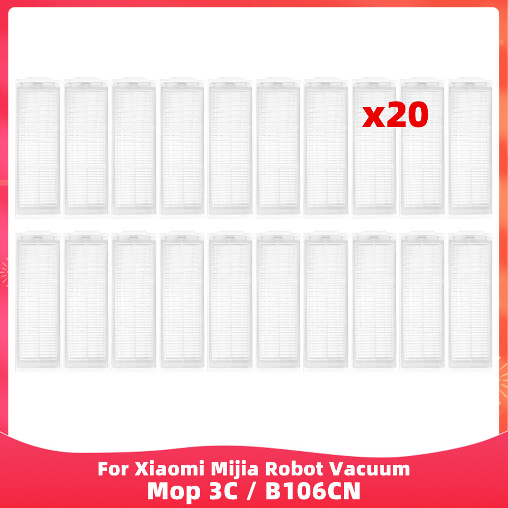 Compatible con ( Xiaomi Mijia Robot Vacuum Mop 3C / B106CN / Conga 3290 / 3490 / 3690 ) - Piezas y Accesorios: Cepillo Lateral Principal, Filtro, Paño de Fregar, Kit: Verde