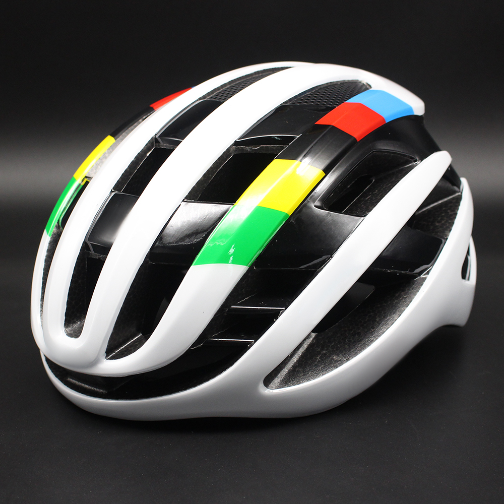 Aero Bicycle Helmet Air Spin Road Cycling Helmet Eps Men's Women Ultralight Mountain Bike Comfort Safety Casco Ciclismo: White Color Lines