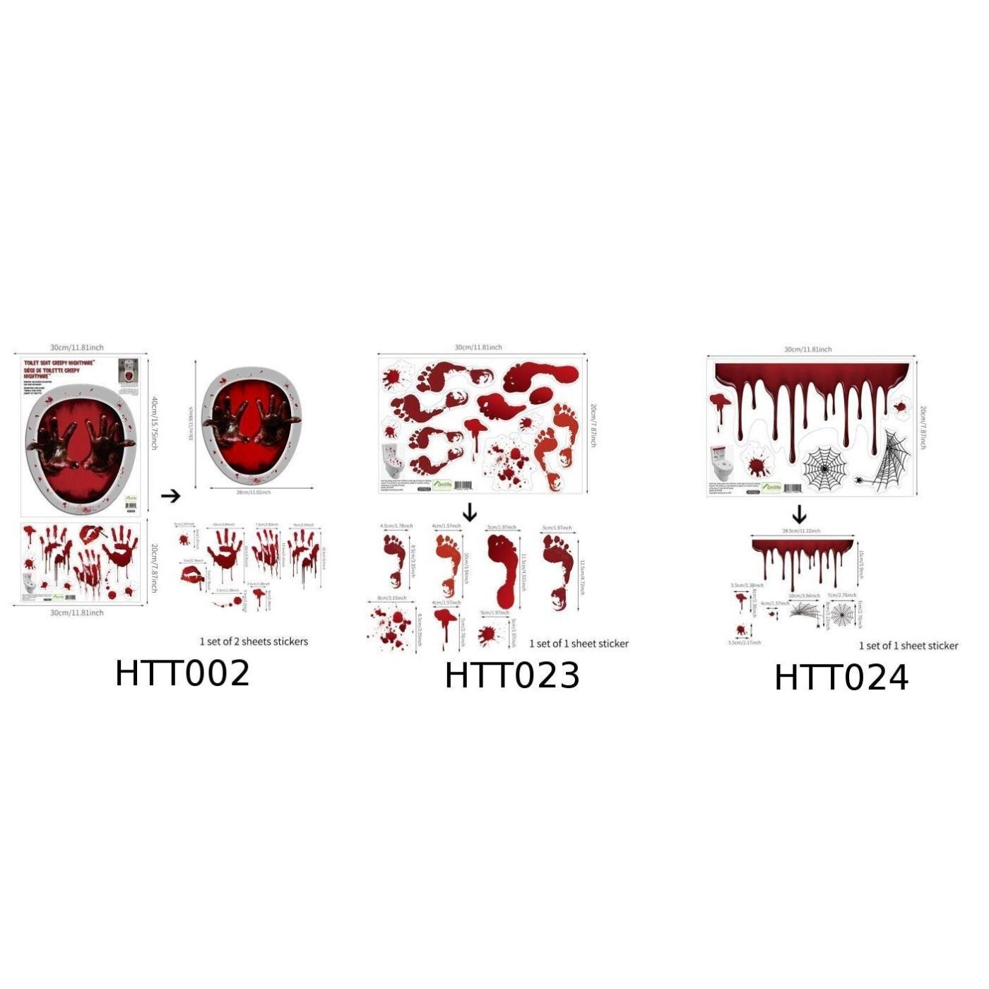 Scary Wall Stickers Footprints Halloween Series Toilet Stickers Wall Decoration