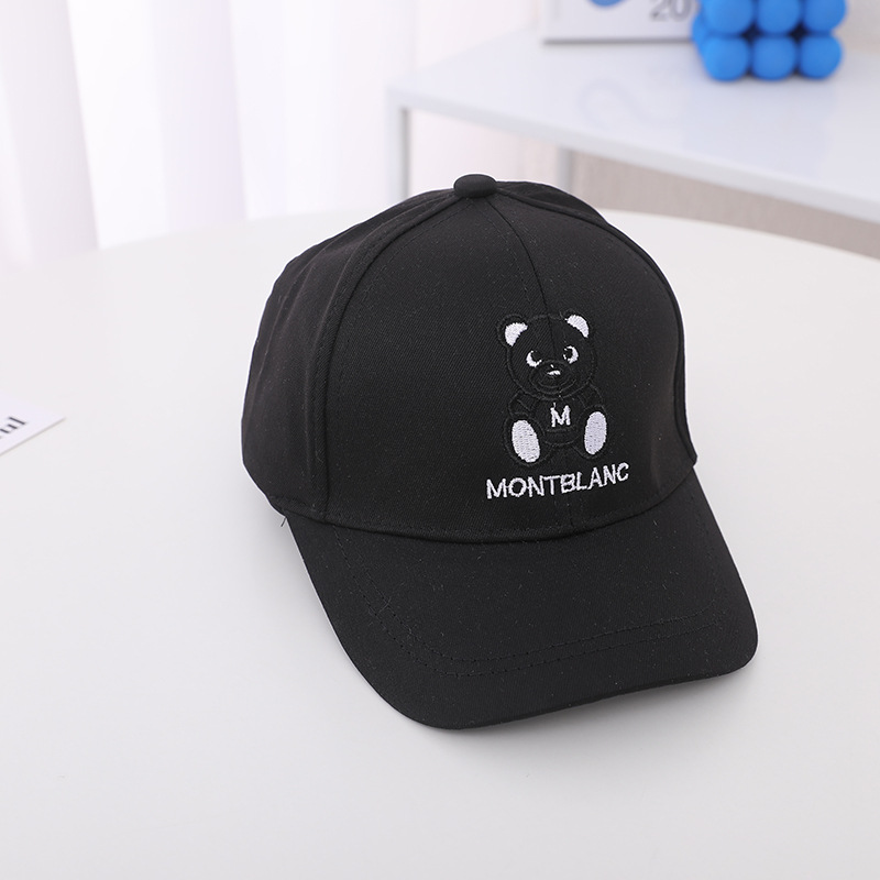 Doitbest Zomer Kids Jongen Meisje Cap Baseball Hoeden Cartoon Beer Lente Kind Zon Hoeden Piekte Caps Snapback Voor 2 Te 7 Jaar Oud: Black