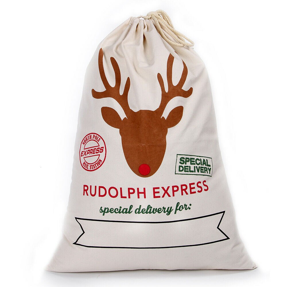 20X28 "Canvas Kerst Zakken Katoen Jute Santa Xmas Personaliseer Zak Snoep Houders: F