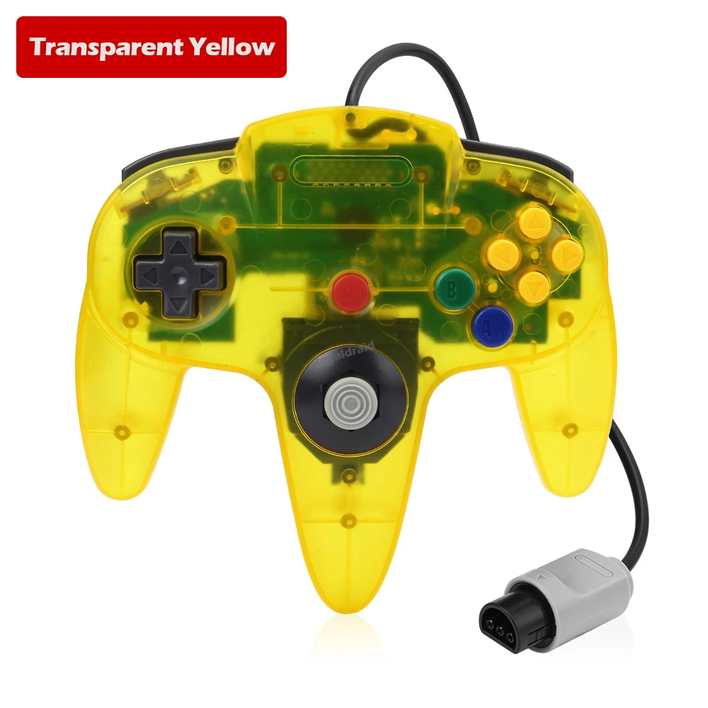 For N64 Controller Classic Wired Remote Control Gamepad Gaming Joystick Retro Video Game System For N64 Console Joypads: Yellow