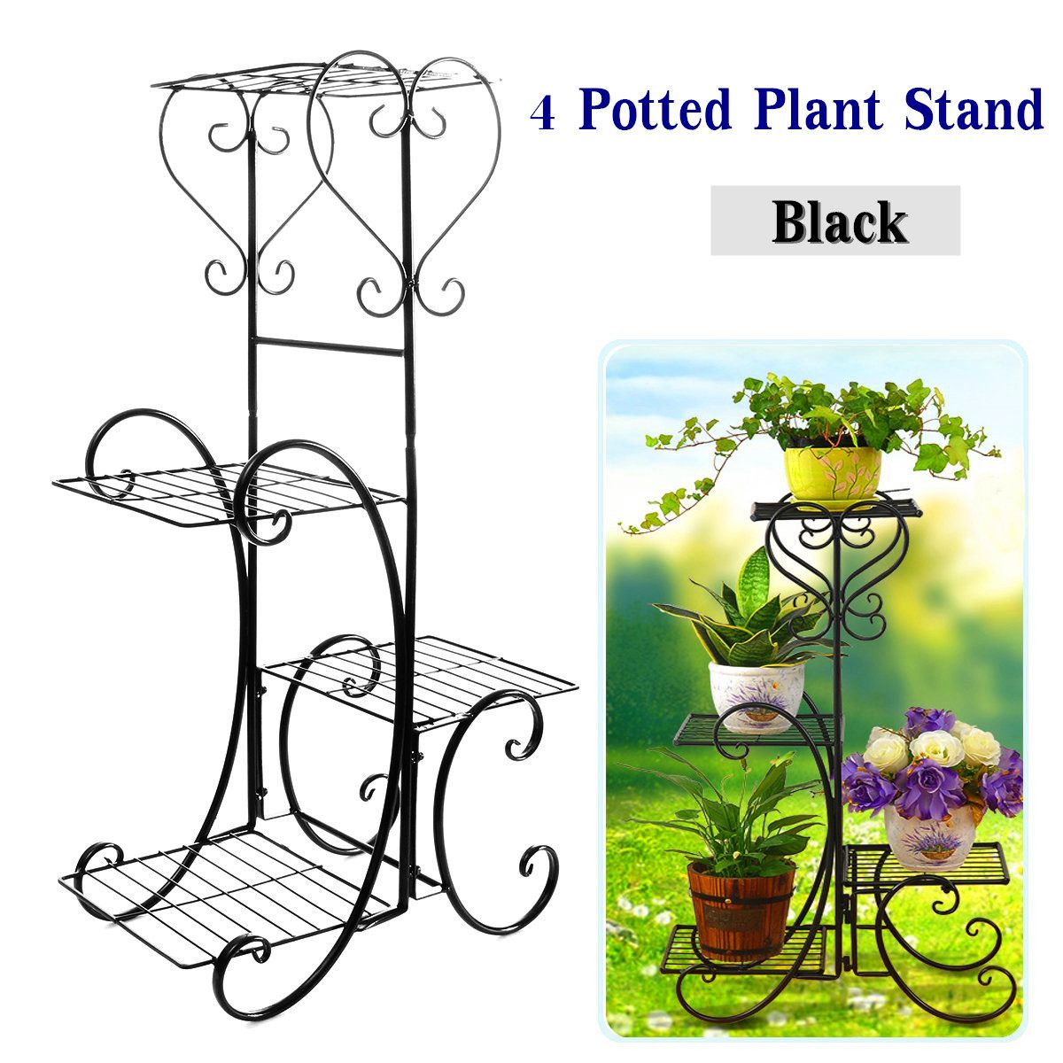 3 Tier Metalen Plant Stand Planken Hoge Outdoor Bloempot Rack Indoor Plant Display Rack Plank Voor Tuin Hoek Opslag Organizer Plank,wit (Size : 100x40x102cm