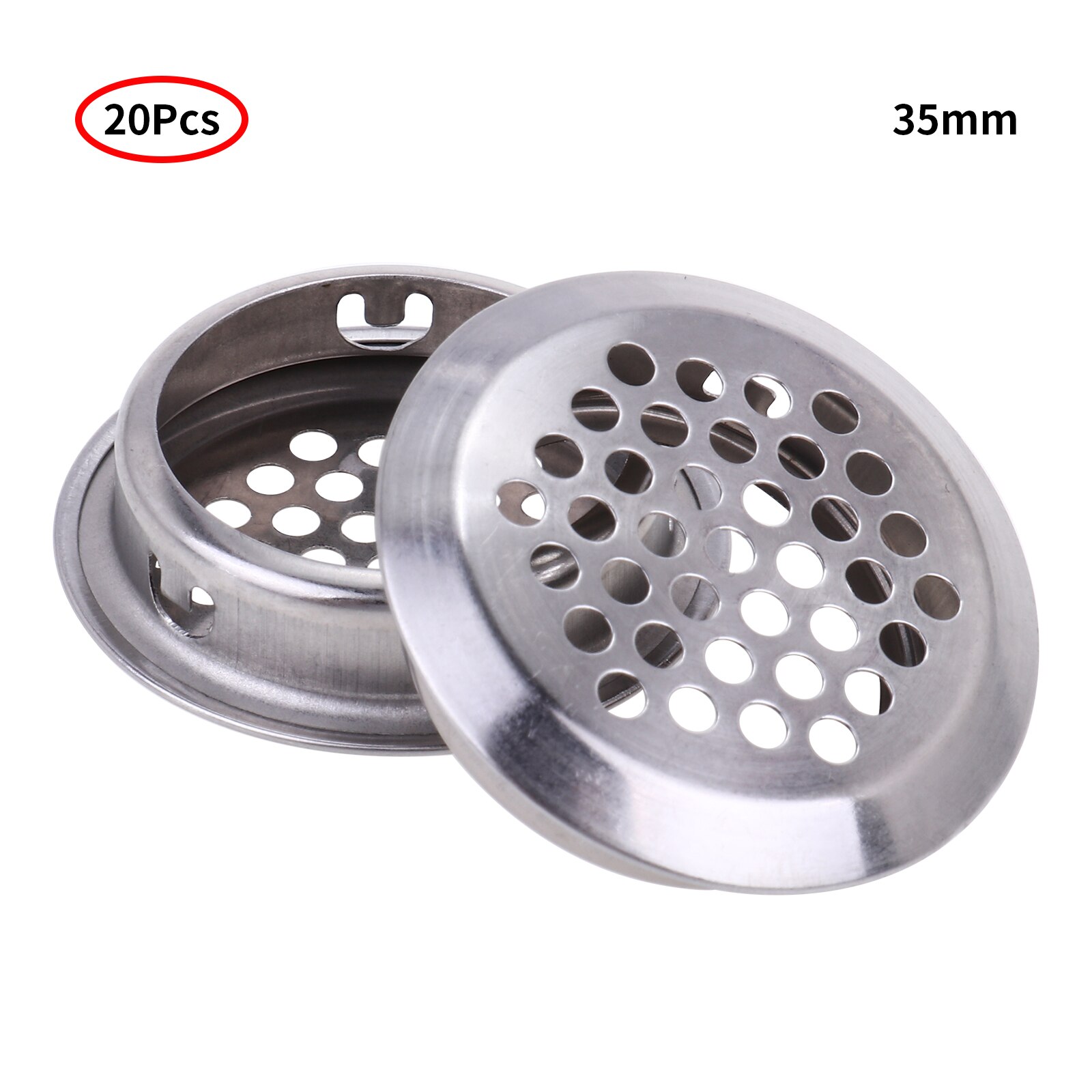 20Pcs Air Circular Vents 35/29/25/19mm Circular Soffit Vent Stainless Steel Round Vent Mesh Hole Louver for Kitchen Bathroom: 35mm