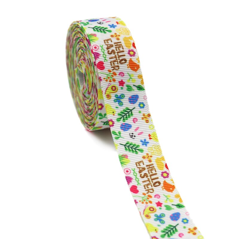 10 Yards 1'' 22MM Easter Printed Grosgrain Ribbons For Hair Bows DIY Handmade Materials Y2020122601: 32726