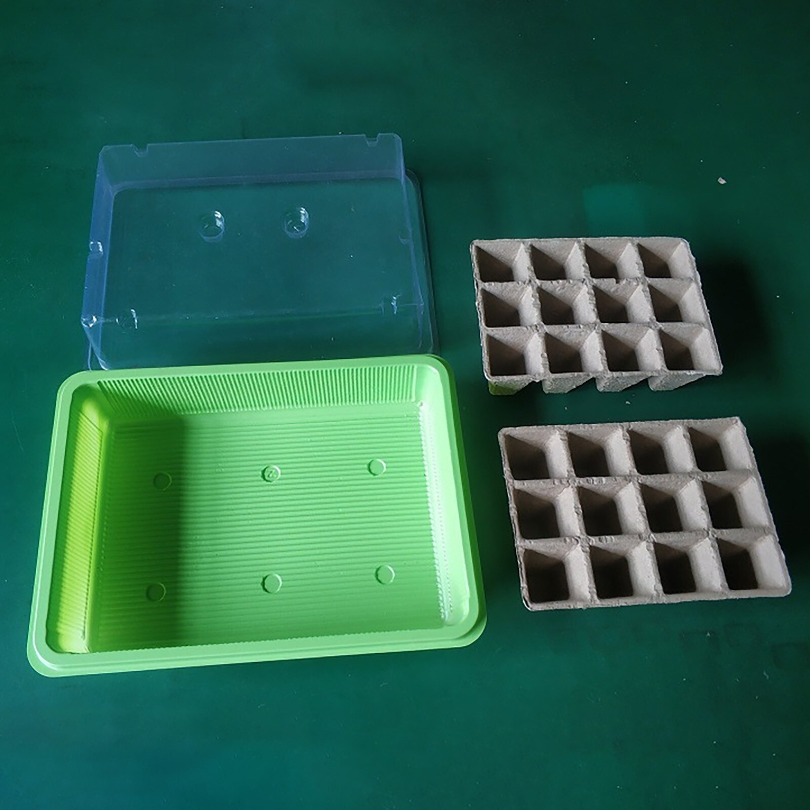 24 Cells Gardening Mini Breathable Lids Plastic Germination Box Nursery Pots Seedling Box Set
