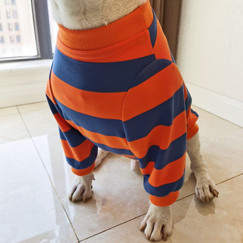 Striped Pet T-shirt Big Dog Clothes Bull Terrier/Labrador/Golden Retriever/Bullie Spring Summer Dog Clothes Dog Jacket