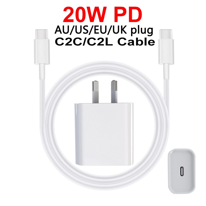20W USB Type C Charger For iPhone 12 Pro Max/Mini Quick Charge QC PD USBC EU plug USB-C Fast Charging Travel Wall Charger