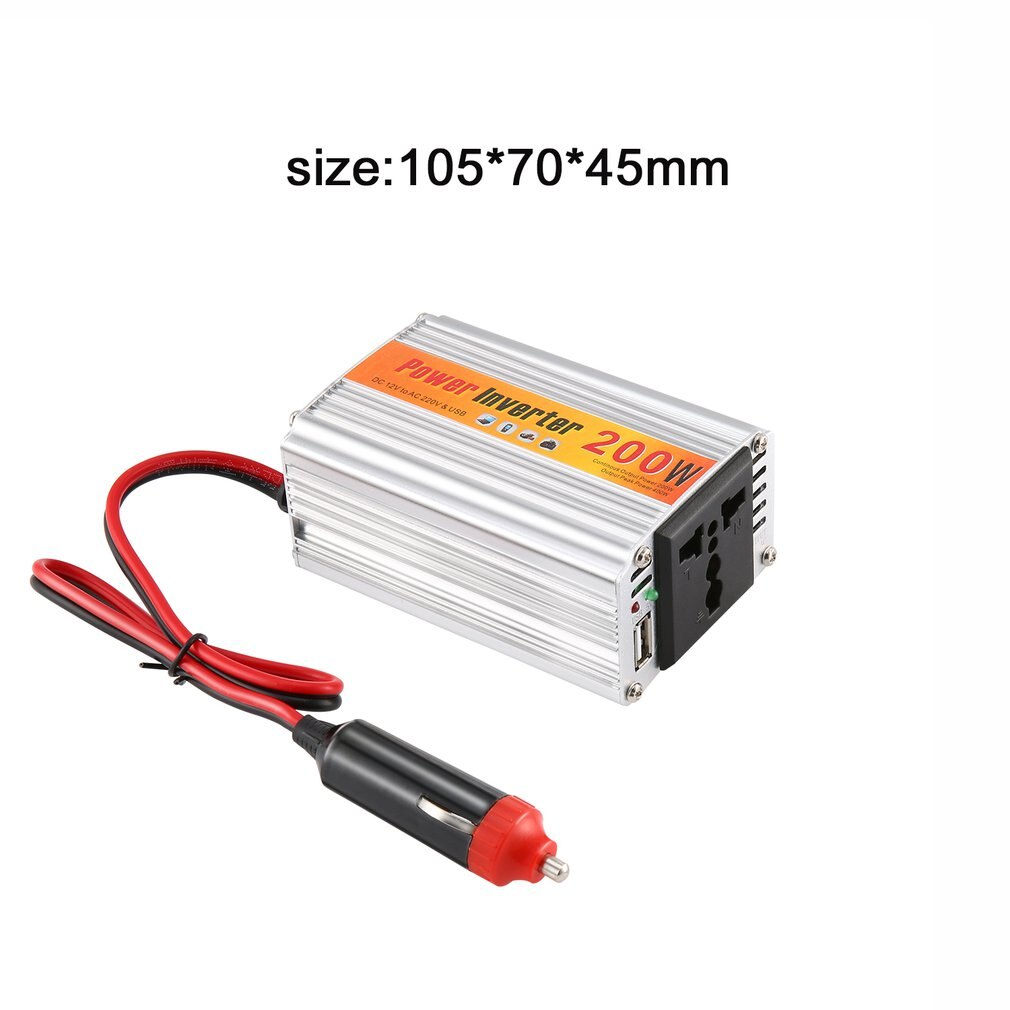 Auto-omvormer 12v 220v met usb-auto-stroomomvormer 12v dc naar  ac 220v adapter auto-adapter 200w autostyling