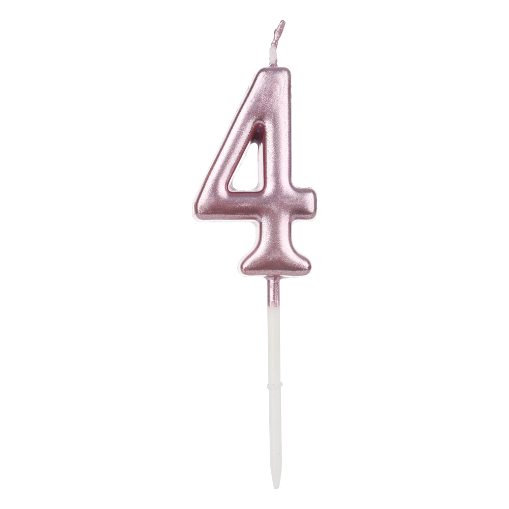 1 PC Gelukkige Verjaardag Nummer 0-9 Kaarsen Rose Gold Sliver Cake Topper Feestartikelen Cupcake Decor Cake topper: 4rose gold