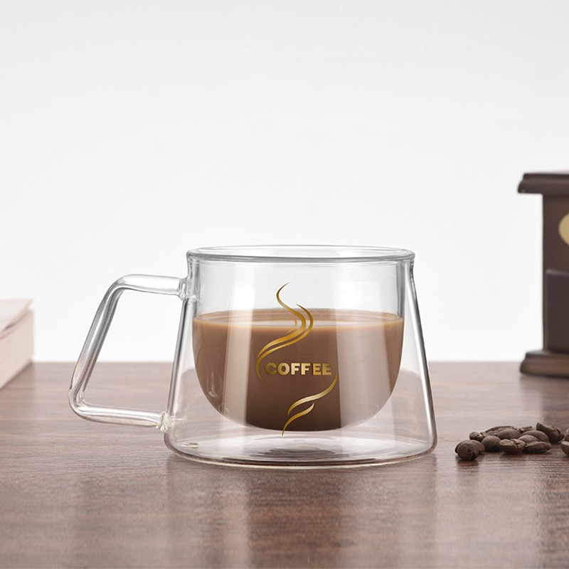 1pc dubbelwandige mok schattige beer dubbellaags glazen beker karton dier melk glas dame schattige kerst