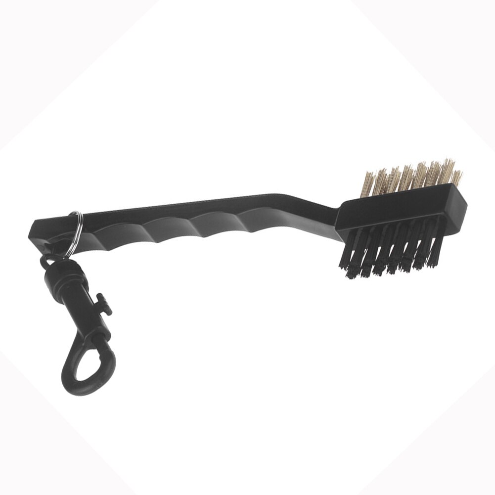 2 Sided Brass Wires Nylon Golf Club Brush Groove Cleaner Kit Black FK88