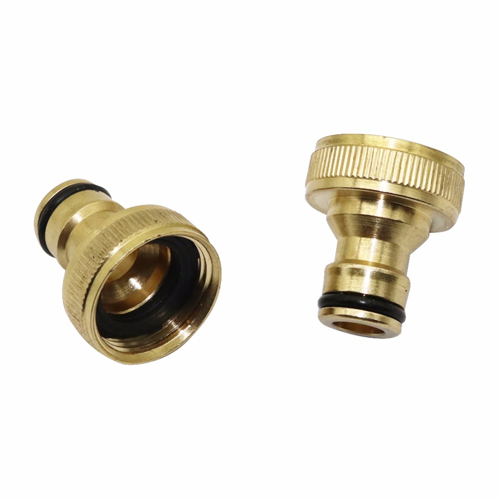 1pc 1/2" and 3/4" Female Thread Brass Copper Quick Connectors joints Home Garden Watering Accessories Car Washing Pipe Fittings