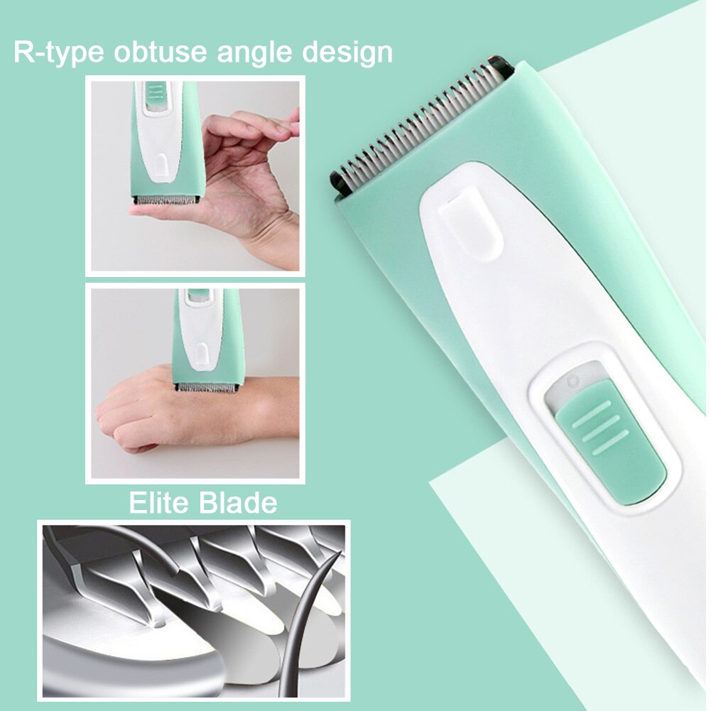 Veilige elektrische baby-tondeuse, usb-oplaadbaar, haarverzorging, scheerapparaat, stil, waterdicht, verwijderbaar, voor kinderen en baby's.