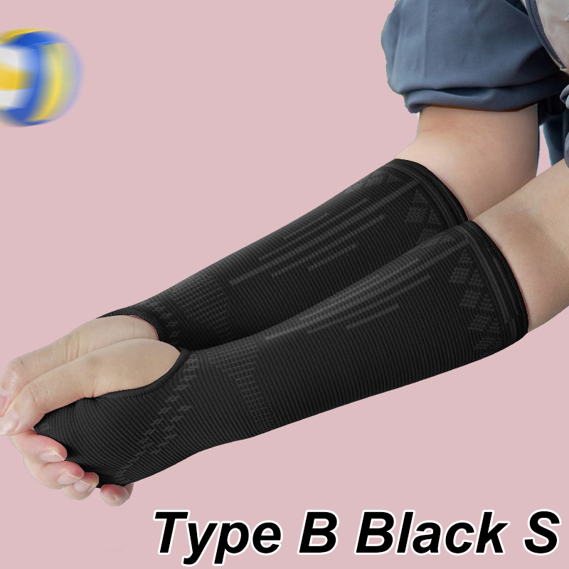 1 Paar Volleybal Arm Guard Polssteun Mouwen Passeren Onderarm Mouwen Oefening Pols Beschermer Sport Ademende Polsband: Black