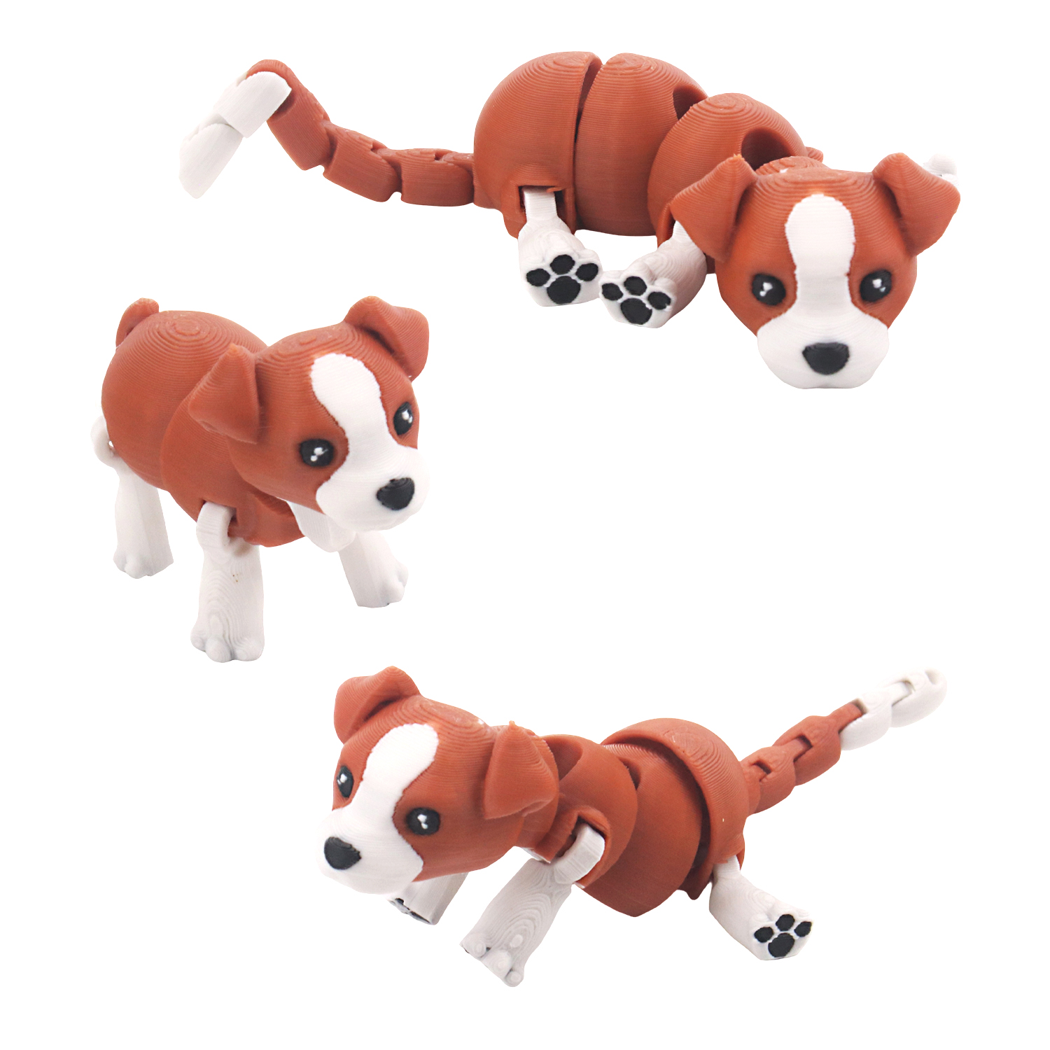Modelo de perro impreso en 3D, estatua de juguete animal flexible, articulaciones móviles, decoración de oficina en casa