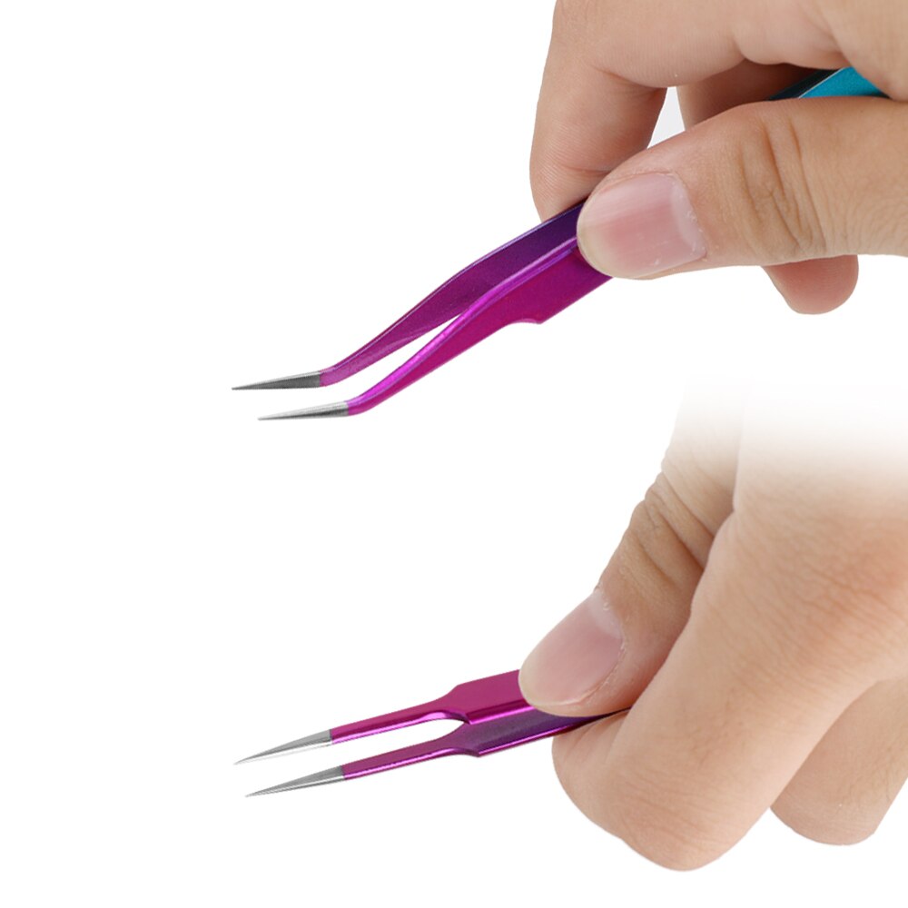 Anti-static Curved Straight Tip Precision Industrial Tweezers Curved Straight Tip Stainless Forceps