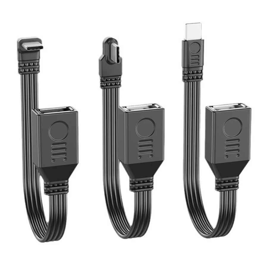Fladt c-type usb til otg usb-kabel 5-30cm egnet til telefoner computere funktionstype -c 90 graders han til usb 2.0 hun-adapter
