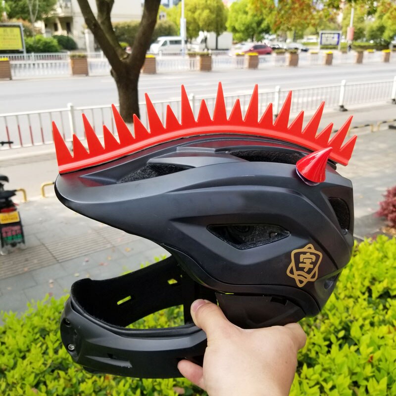 DIY Motorrad Helm Dekor Punk Haar Bunte Hahnenkamm Silikon Aufkleber Moto-Cross Volle Gesicht aus Straße Helme Für Cosplay Partei