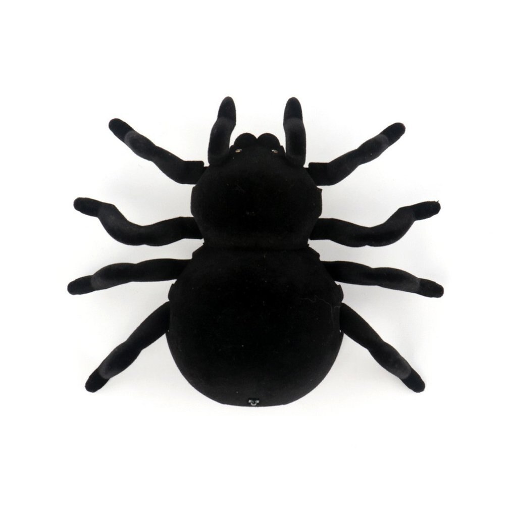 Electronic pet Remote Control Simulation tarantula Eyes Shine smart black Spider 4Ch Halloween RC Tricky Prank Scary Toy