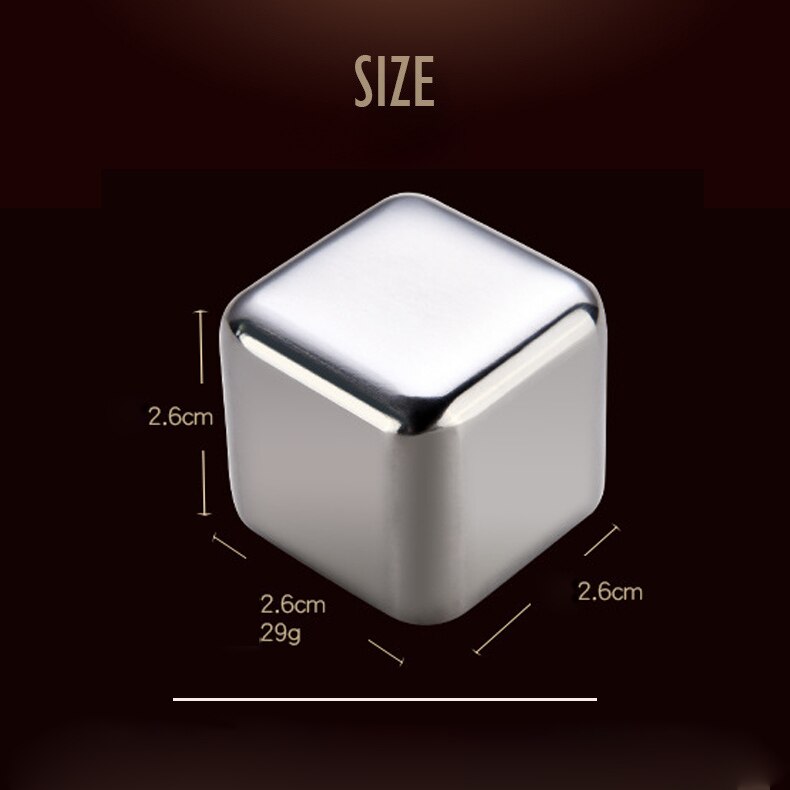 SSGP glaçons en acier inoxydable | Vin, pierres à whisky, refroidisseur de bière en métal réutilisable pour Vodka, Champagne Wort Bar 304: 1pcs