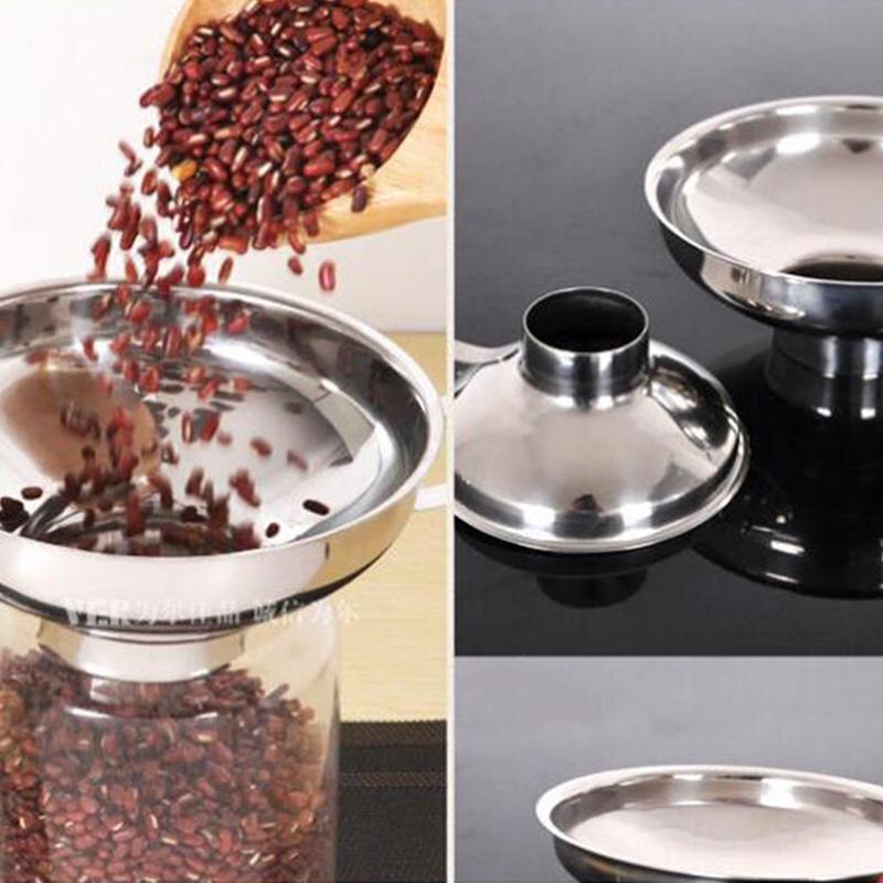 1Pc Set Funnel For Wide And Regular Jars Useful Stainless Steel Wide Mouth Canning Funnel Large Mouth Funnels Storage Supplies