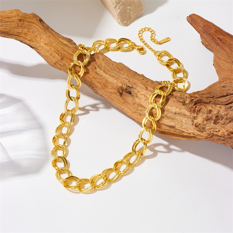 DIEYURO-collar de cadena gruesa de acero inoxidable 316L para mujer y niña, cadena para el cuello de nueva tendencia, de , joyería que no se decolora