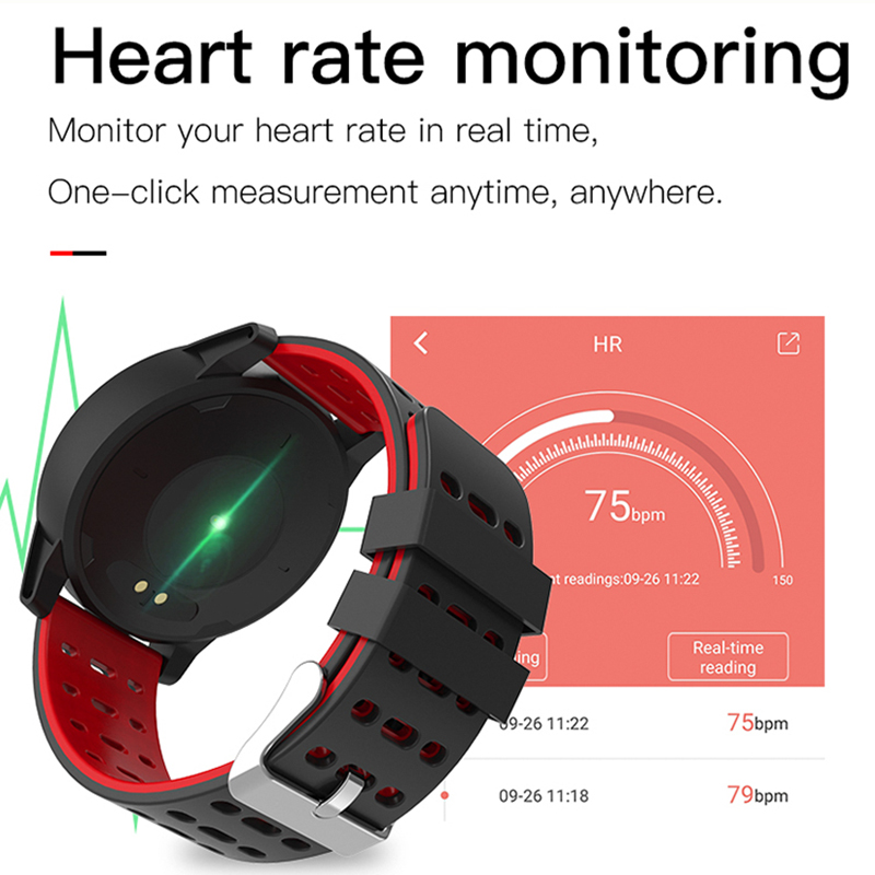 Sport smart ur mænd kvinder blodtryk vandtæt aktivitet fitness tracker pulsmåler smartwatch til android ios