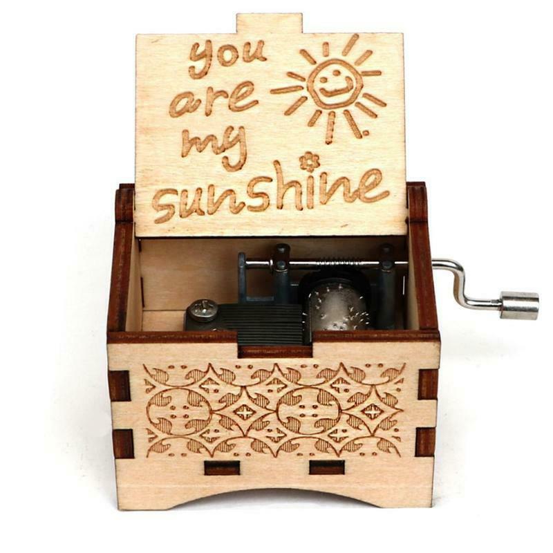 You Are My Sunshine-Wooden Engraved Music Box for Mom/Dad To Daughter/Son Music Boxes Home Decor: J