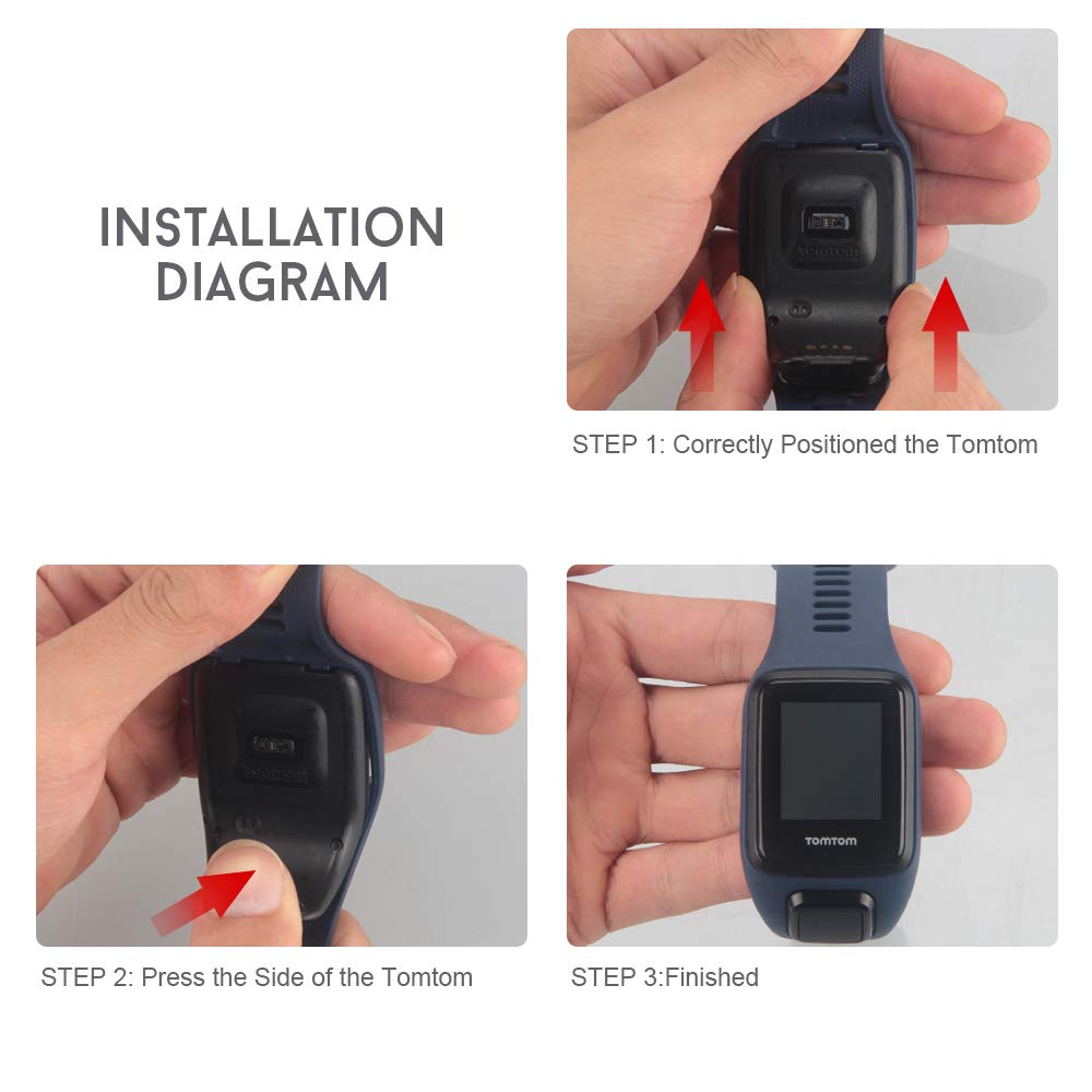 Silikonikorvaava ranneke tomtom runner 2 3 spark 3 gps-urheilukellolle tomtom 2 3 -sarjalle, pehmeä älyranneke