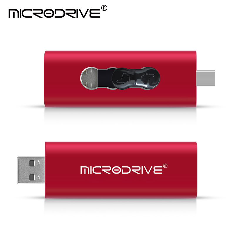 Unidade flash usb tipo c, 8gb, 16gb, slot duplo, unidade flash usb, 32gb, 64gb, 128gb, 256g, para celular, computador: Vermelho / 16 GB