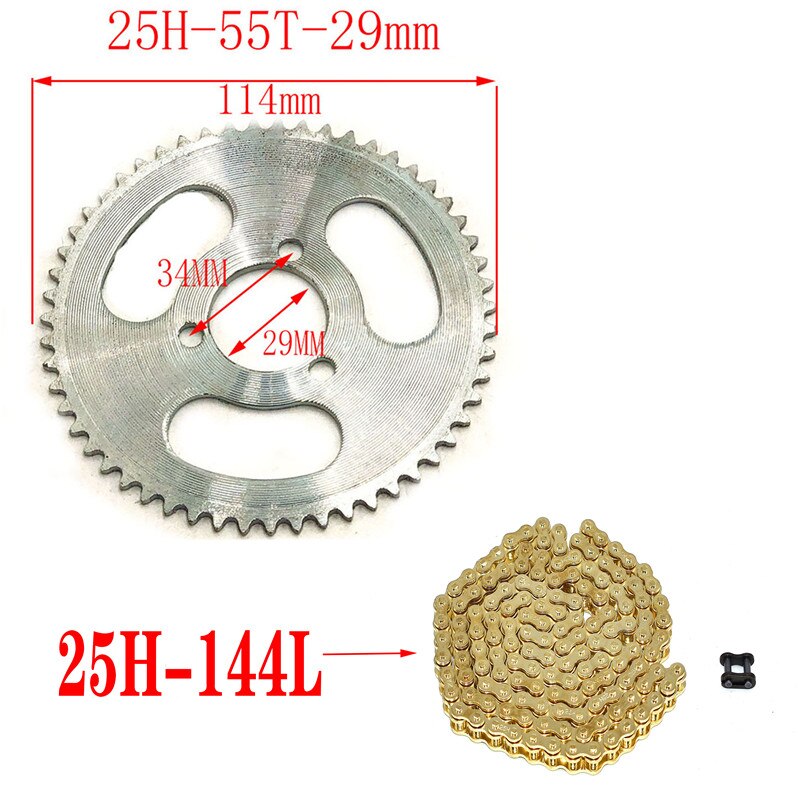 25H 55T 65T 68T 70T 80T 92T Tand 29/54/55mm Tandwiel Voor 47CC 49CC Mini Moto Atv Quad Dirt Pit Pocket Bike: M